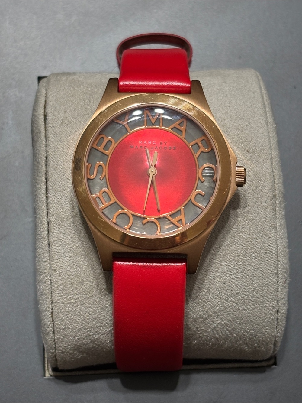Marc Jacobs Red Dial Rose Gold-Tone Women's Watch